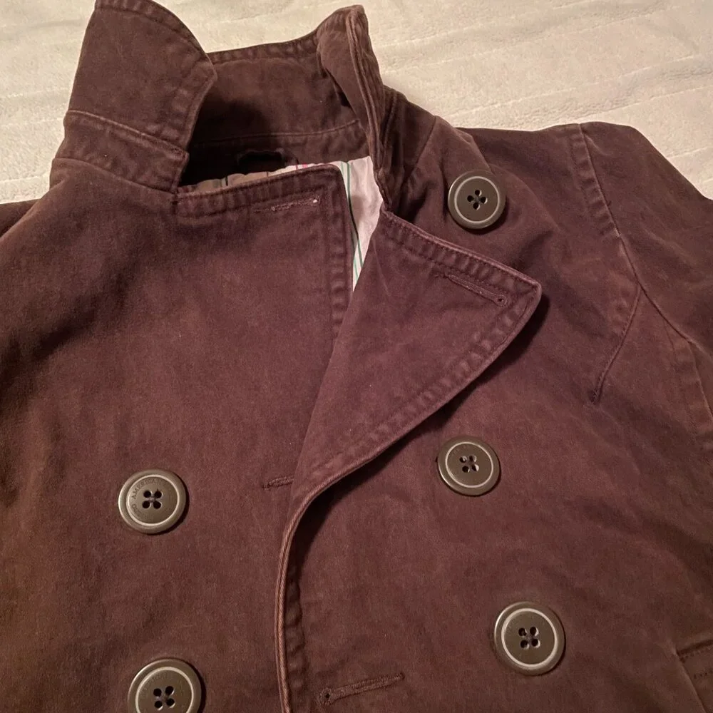 Rare VTG American Eagle Tailored Fit Chocolate Button Up Cotton Jacket / Shacket - Picture 2 of 16